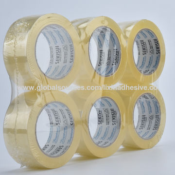 Pack of 6 pcs) Transparent Packaging Tape Acrylic Adhesive 48 mm x