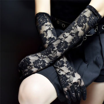 Buy Wholesale China Black Lace Gloves Long Arm Warmers Covers