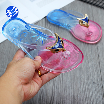 Buy Wholesale China Jelly Slippers Women New Fashion Pvc Plastic Shoes  Summer Cartoon Rhinestone Flip Flops For Girl & Jelly Slippers at USD   | Global Sources