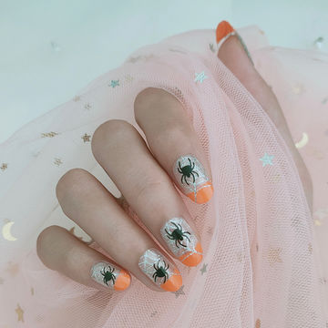 2020 Fast Sales Fake Press On Nails Oval Shape Sexy Spider Print