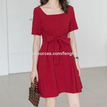 Women's dress ladies dress, 100% polyester fabric, short sleeve, casual  dress - Buy China Women's dress on Globalsources.com