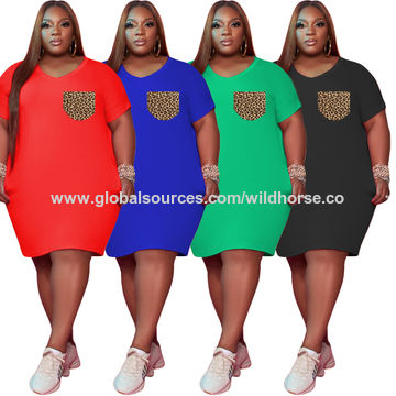 Buy Wholesale China Wild Horse Women's Round Neck Summer Casual Plus Size Fit And Midi Dress With Pocket & Plus Size Dress,midi Dress,summer Dress at USD 6.5 | Global Sources