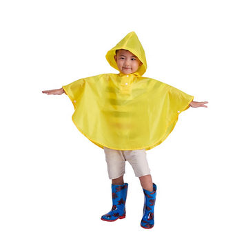Poncho Children's Yellow Lightweight Reusable Poncho with Hood