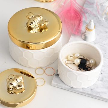 Buy Wholesale China Nordic Decoration Home Ceramic Jewelry Box Trinket Box  Unicorn And Bee Animal Trinket Jar Storage Ca & Bottles at USD  | Global  Sources