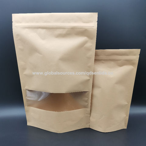 Food grade recycle brown color kraft paper pouch bags for food ...