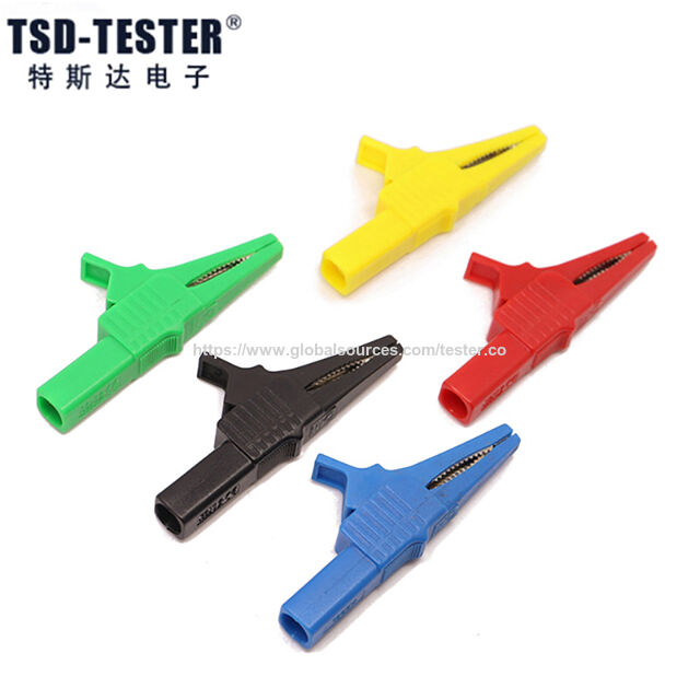Pinza de Cocodrilo Grande de Cobre Aislada de Alta Corriente, Tipo Seguridad, CE CATIII 1000V / MAX. 32A, Jack de 4mm for sale at factory direct price