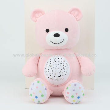Chicco First Dreams Baby Bear Pink Musical Night Light Plush Teddy Toy 