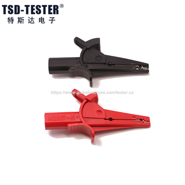 Pinza de cocodrilo de alto voltaje para batería, pinza de cocodrilo de cobre niquelado de seguridad, pinza de cocodrilo tipo delfín for sale at factory direct price
