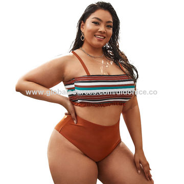 red plus size bikini top