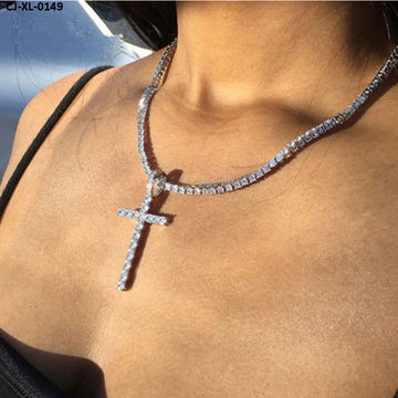 hot diamonds cross necklace