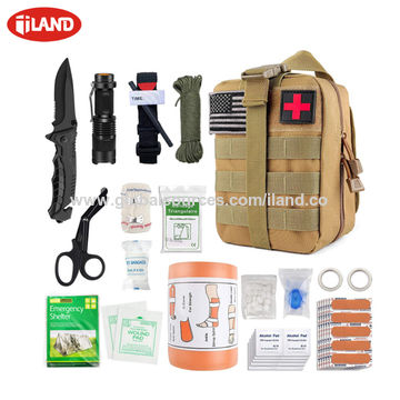 scosao kit de Supervivencia Militar Profesional y Botiquín de Primeros  Auxilios, 105Pcs Multifuncional Bolsa de Supervivencia de Emergencia para