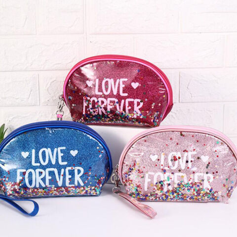 Tas Kosmetik Wanita, Organizer Makeup, Tas Perlengkapan Mandi Travel, Tas Kosmetik PVC Mengkilap