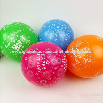 50 Pcs 12-Inch Latex Balloons - Happy Birthday, Flowers, Butterfly & Number Print, Multicolor Party Balloons For Decorations