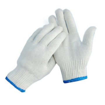 ROM AMERICA 10 Pairs White Factory Industry Protect Knitted Cotton Work Gloves 