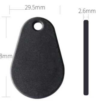 RFID Keyfob Mifare Classic 1k RFID Badge, 13.56 MHz (Black) - 1 pcs