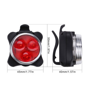 Cycling Bicycle Bike 3 LED Head Front USB Rechargeable Rear Tail Clip Light Lamp