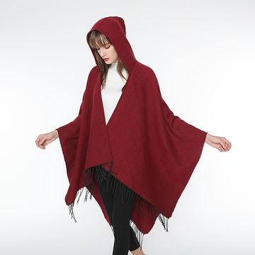 Hooded Wrap Fleece Shawl Womens Shawl Hooded Fleece Poncho 