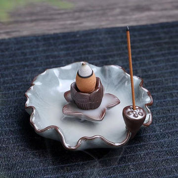 Ceramic Waterfall Backflow Incense Holder with 10pcs Backflow Incense Cones Guilin Scenery Home Decor Censer Backflow Incense Burner Home Office Ornament 