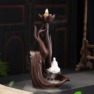 HOGAR AMO Incense Burner Holder Ceramic Incense Set Censer Holder Leaf Shape Stick Censer for Home Office Club Yoga 