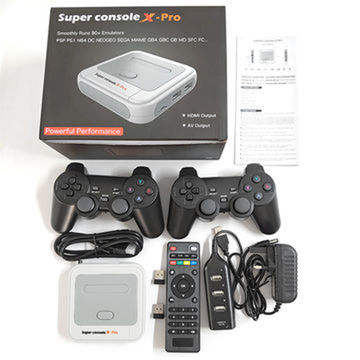 Super Console X Pro Retro Video Game Consoles TV Box Games For  PSP/PS1/N64/DC HD WiFi Output Dual System Built-in 60,000+ Games