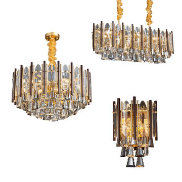 Luxury Modern K9 Hanging Crystal Chandelier Villa Room Dining Decorative Pendant Lighting High End Led Rectangle Round Lamps China On Luxury Modern K9 Hanging Crystal, How High To Hang Crystal Chandelier