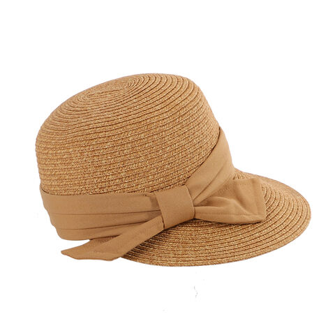 Großhandel Strohhut mit Visier, stilvolle Sommer-Strand-Kopfbedeckung, Sonnenschutzhut für Damen for sale at factory direct price