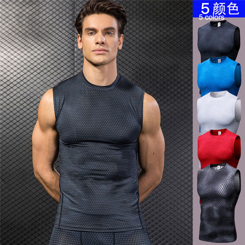 Mens Sleeveless Breathable Muscle Mesh Tank Tops Running Sport Singlet T- shirt