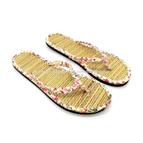 womens fabric strap flip flops