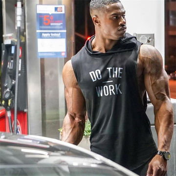 sleeveless hoodie workout mens