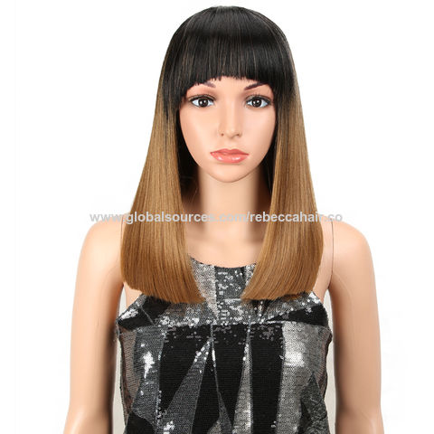 bone straight synthetic wig