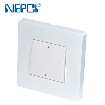 NEPCI Interrupteur mural simple 250V 10A 45*45mm avec panneau PC XJY-QB-02-101 - Interrupteur unipolaire pour montage mural