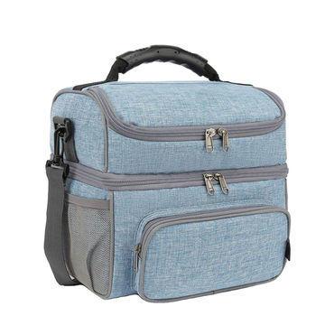 double section insulated lunch bag cooler