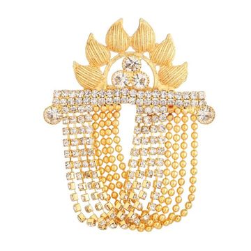 perfektchoice Gold Crystal Crown Pin Brooch Rhinestone Collar Breastpin Broach Jewelry 