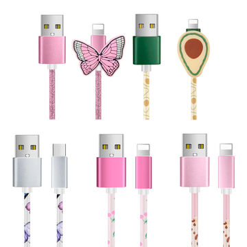 USB Printer Cable Cartoon Summer Creative Flight Insect Multi 3 in 1 Retractable Fast Charging Multi Cable with Micro USB/Type C Compatible with Cell Phones Tablets and More 