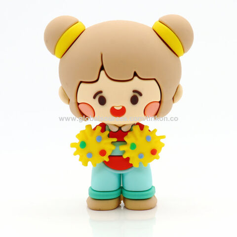 Figurines de filles d'anime mignonnes de dessin animé en caoutchouc PVC souple 3D personnalisées Figurines de filles d'anime en caoutchouc