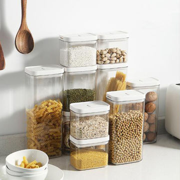 Contenedor de Plástico para Alimentos Secos, Botes de Almacenamiento en Varios Tamaños y Formas, Libre de BPA for sale at factory direct price
