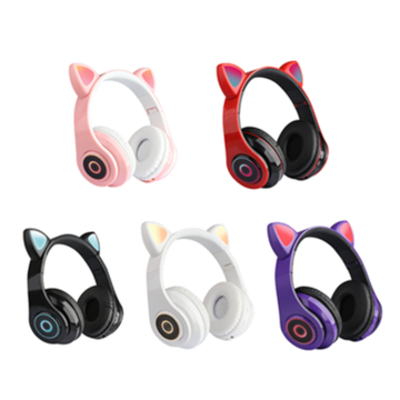 Buy Wholesale China B39 Cute Cat Ear Wireless Cat Ear Headphones 