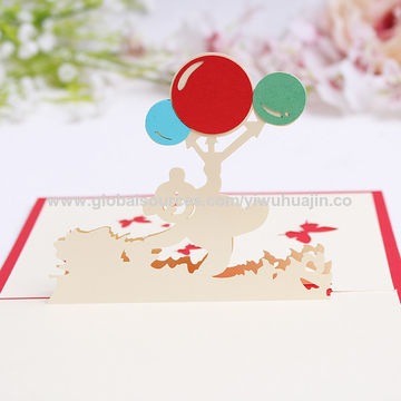 Puppy Balloons 3D Pop-up Card by Up With Paper