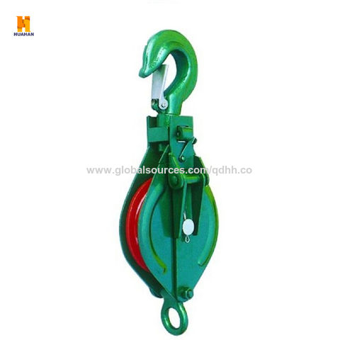Puli Block China Steel pulley block, single wheel with hook, open type, color in ...