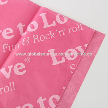 Sinicline Custom Pink Color Printed Logo Tissue Paper for Clothes - China Printed  Logo Tissue Paper for Clothes, Packaging Paper
