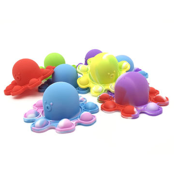Show Your Mood Without Saying a Word! GeniusCells Reversible Silicone Animal Octopus Fidget Sensory Toy Squeeze Sensory Tools to Relieve Emotional Stress for Autism Kids Adults 