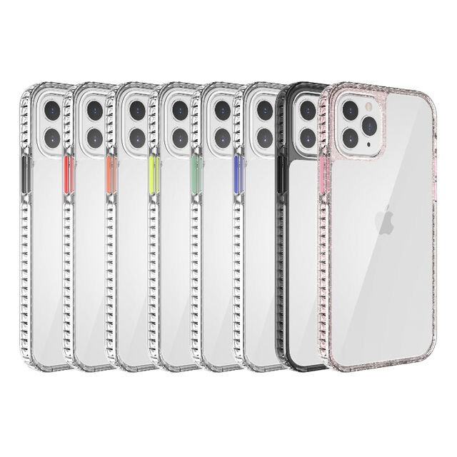 Casing Ponsel Transparan Bening Hibrida Kristal TPU PC Anti Jatuh 3 Meter untuk iPhone 12/12 Pro