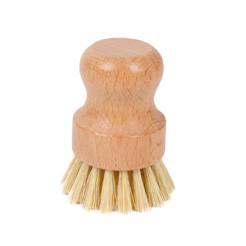 New Bamboo Natural Dish Scrubbers Brushes Kitchen Wooden Cleaning And Washing. 