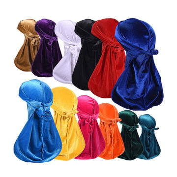 Wholesale Designer Fashion Custom Logo Silk Polyester Durag for