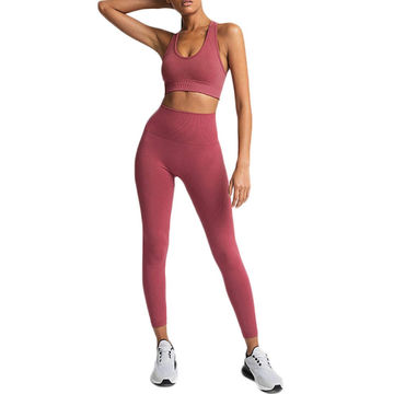 Buy Wholesale China Women's Workout Outfit 2 Pieces Seamless Yoga Leggings  With Sports Bra Gym Clothes Set & Sportswear Ladies Leggings Fitness Wear  at USD 18.13 | Global Sources