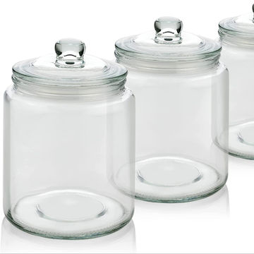 Wholesale Clear Airtight Round Glass Storage Cookie Jar - China