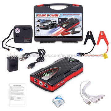 USA 9000mAh Car Jump Starter Pack Booster Battery Charger 4 USB Power Bank Set 