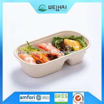 Bento Lunch Box Salad Container Salad Bowls 2 Compartments with Salad  Dressing Container Lunch Container For Salad Box Food