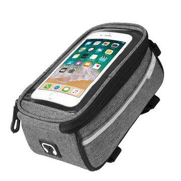 Front Tube Bike Bag Bicycle Storage Bags Removable Shoulder Strap Portable Bike Pannier Pouch w/Touchscreen Phone Holder Below 6.0 Inches XiYuan Waterproof Motorcycle Bicycle Handlebar Bag 