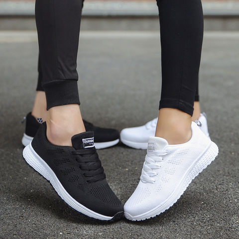 Sneaker Women Lace-up Casual Sport Fashion Walking Flats Mesh Running Shoes